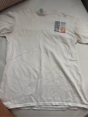 Delta Pro Weight Cream Tee with Red and Blue Logo